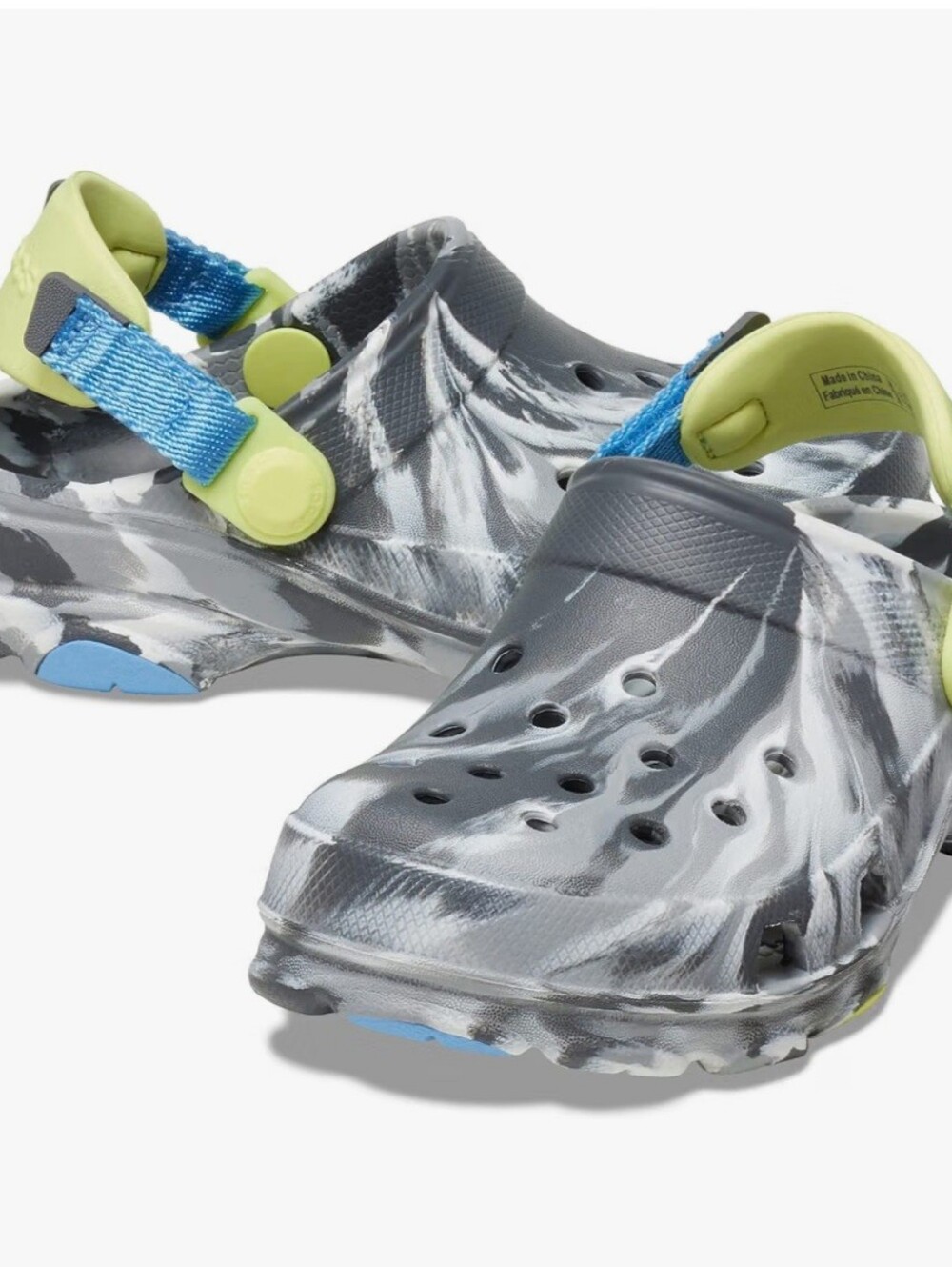Crocs Kids All- Terrain Marbled Clog in Slate Grey, Size J6